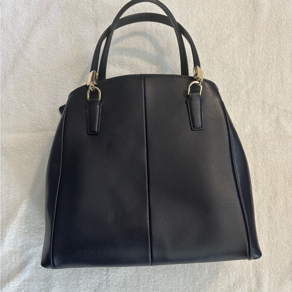 Coach Navy Leather Satchel - Picture 4 of 6